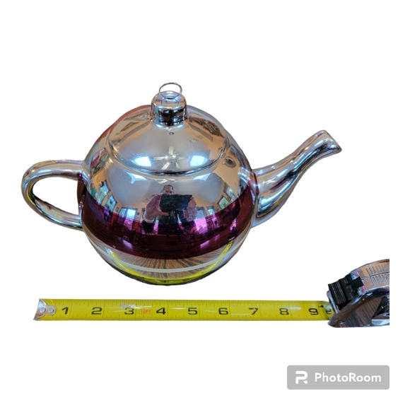 NWOT Ceramic teapot 4-cup shaped like a Christmas Ball Ornament - Picture 4 of 7